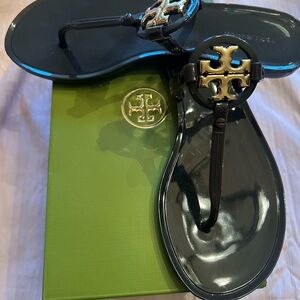 Tory Burch Coco Sandals with Gold Emblem